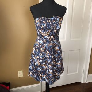 Floral Strapless Dress with Interior Support